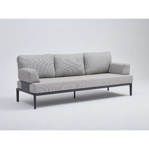 Melton Craft - Milan 3 Seater Sofa - Charcoal Frame & Oatmeal Fabric - Image 2