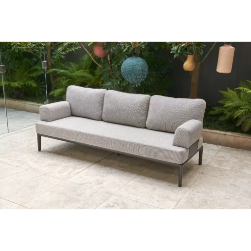 Melton Craft - Milan 3 Seater Sofa - Charcoal Frame & Oatmeal Fabric - Image 5