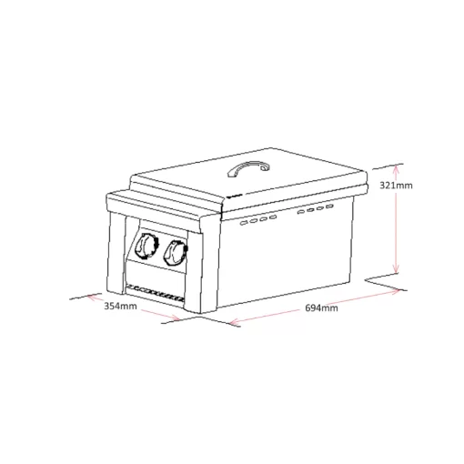 Grand Fire - Built In Side Burner with Flame Failure - LP - Double Burner - Image 6