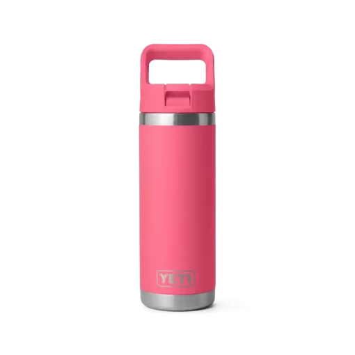 Yeti Rambler 18 oz Bottle with Straw Cap Tropical Pink